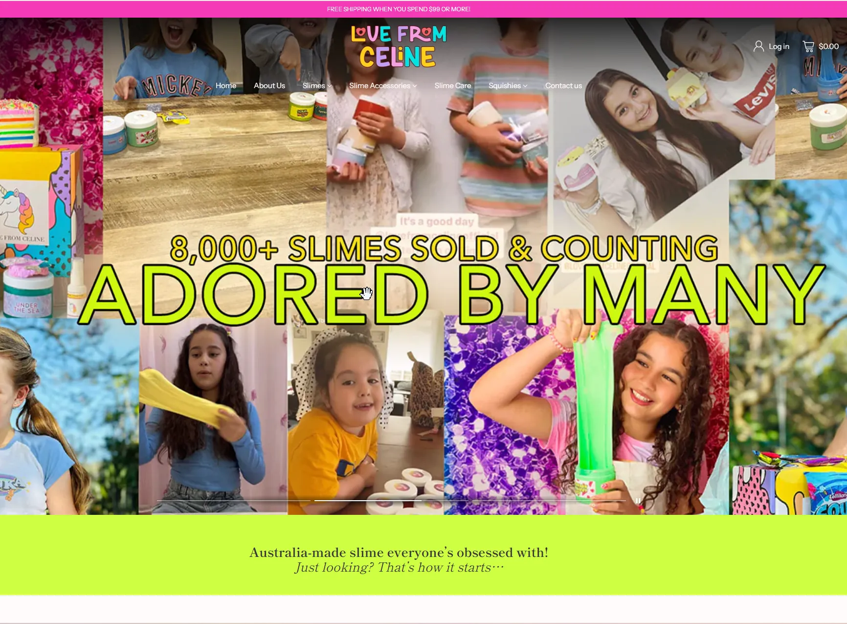 Homepage we designed for an e-commerce online store with product-led layout and clear shopping calls to action.